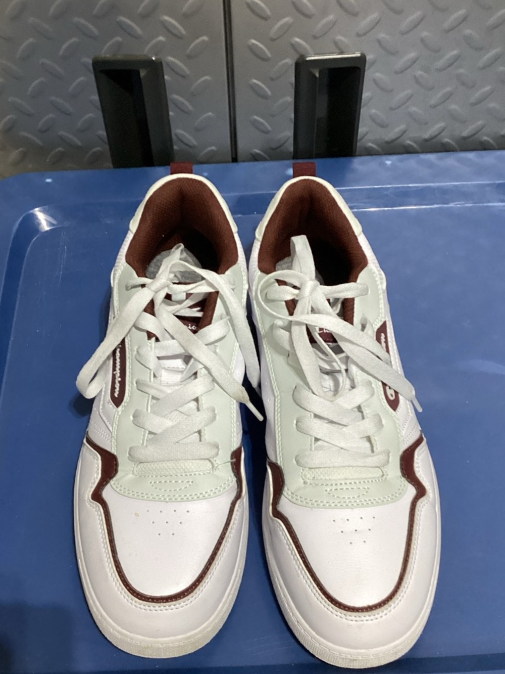 Champion Men's White and Brown Low-Top Sneakers